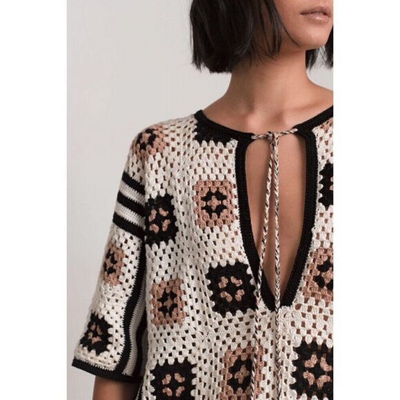 ELEVEN SIX Tia Tunic in White/Black/Nude Size Medium/Large - Picture 4 of 16